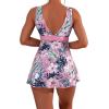 imageSOLY HUX Tankini Swimsuits for Women Tropical Print V Neck Tops and Shorts Bathing Suits Two Piece SwimsuitPink Floral