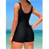 imageSOLY HUX Womens 2 Piece Bathing Suit Tribal Print Scoop Neck Tankini Top and Shorts Set SwimwearBlack Tribal