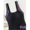 imageSOLY HUX Womens 2 Piece Bathing Suit Tribal Print Scoop Neck Tankini Top and Shorts Set SwimwearBlack Tribal