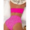 imageSOLY HUX Womens 2 Piece Swimsuit Polka Dots Print Bikini Set Criss Cross Halter High Waisted Bathing SuitsHotpink Print