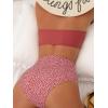imageSOLY HUX Womens 2 Piece Swimsuit Polka Dots Print Bikini Set Criss Cross Halter High Waisted Bathing SuitsRusty Rose Print