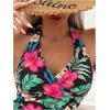 imageSOLY HUX Womens Beachwear Floral Print Tankini Bathing Suits Swim Tank Top with Boy Shorts Two Piece SwimsuitBlack Multi