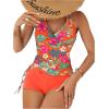 imageSOLY HUX Womens Beachwear Floral Print Tankini Bathing Suits Swim Tank Top with Boy Shorts Two Piece SwimsuitOrange Tropical