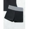 imageSOLY HUX Womens Beachwear Tankini Bathing Suits Swim Tank Top with Boy Shorts Two Piece SwimsuitBlack Striped