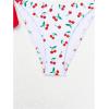 imageSOLY HUX Womens Bikini Sets Cute Print Lace Up String Bathing Suits Tie Shoulder Two Piece SwimsuitsWhite Cherry