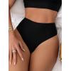 imageSOLY HUX Womens Criss Cross Cut Out Back Bikini Bottoms Swimsuit BeachwearPlain Black