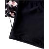 imageSOLY HUX Womens Floral Print Tankini Bathing Suits Swim Tank Top with Boy Shorts Two Piece SwimsuitBlack Floral