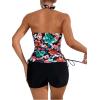 imageSOLY HUX Womens Floral Print Tankini Bathing Suits Swim Tank Top with Boy Shorts Two Piece SwimsuitFloral Black