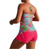 imageSOLY HUX Womens Floral Print Tankini Bathing Suits Swim Tank Top with Boy Shorts Two Piece SwimsuitHot Pink Printed