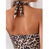 imageSOLY HUX Womens Leopard Print Tankini Swimsuits Halter Tie Back Bathing Suit Two Piece SwimsuitMulticoloured Leopard