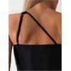 imageSOLY HUX Womens One Shoulder Bikini Tankini Bathing Suit Two Piece SwimsuitPlain Black