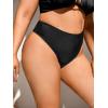 imageSOLY HUX Womens Plus Size Bow Back High Waisted Bikini Bottoms Panty SwimsuitBlack