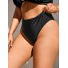 imageSOLY HUX Womens Plus Size Bow Back High Waisted Bikini Bottoms Panty SwimsuitBlack