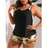 imageSOLY HUX Womens Plus Size Tankini Set Floral Print Tops and Shorts Bikini Bathing Suits 2 Piece SwimsuitBeige Camo