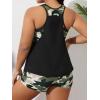 imageSOLY HUX Womens Plus Size Tankini Set Floral Print Tops and Shorts Bikini Bathing Suits 2 Piece SwimsuitBlack Camo