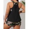 imageSOLY HUX Womens Plus Size Tankini Set Floral Print Tops and Shorts Bikini Bathing Suits 2 Piece SwimsuitGreen Camo
