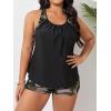 imageSOLY HUX Womens Plus Size Tankini Set Floral Print Tops and Shorts Bikini Bathing Suits 2 Piece SwimsuitGreen Camo