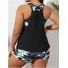imageSOLY HUX Womens Plus Size Tankini Set Floral Print Tops and Shorts Bikini Bathing Suits 2 Piece SwimsuitMulti Camo