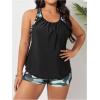 imageSOLY HUX Womens Plus Size Tankini Set Floral Print Tops and Shorts Bikini Bathing Suits 2 Piece SwimsuitMulti Camo