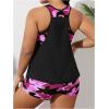 imageSOLY HUX Womens Plus Size Tankini Set Floral Print Tops and Shorts Bikini Bathing Suits 2 Piece SwimsuitMulticoloured Camo