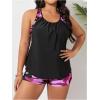 imageSOLY HUX Womens Plus Size Tankini Set Floral Print Tops and Shorts Bikini Bathing Suits 2 Piece SwimsuitMulticoloured Camo