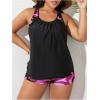 imageSOLY HUX Womens Plus Size Tankini Set Floral Print Tops and Shorts Bikini Bathing Suits 2 Piece SwimsuitMulticoloured Camo