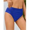imageSOLY HUX Womens Ruched Bikini Bottoms Tummy Control Swimsuit BottomsPlain Royal Blue