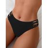 imageSOLY HUX Womens Strappy Swimsuit Bottom Full Coverage Low Waisted Bikini BriefsBlack