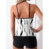 imageSOLY HUX Womens Tankini Set Tie Dye Tops and Shorts Bikini Bathing Suits Two Piece SwimsuitBlack and White Print