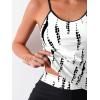 imageSOLY HUX Womens Tankini Set Tie Dye Tops and Shorts Bikini Bathing Suits Two Piece SwimsuitBlack and White Print