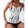 imageSOLY HUX Womens Tankini Set Tie Dye Tops and Shorts Bikini Bathing Suits Two Piece SwimsuitBlack and White Print