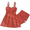 imageSOLY HUX Womens Tankini Swimsuits Polka Dots Twist Tummy Control Swim Dress with Shorts Two Piece Bathing SuitRed Polka Dots