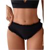 imageSOLY HUX Bikini Bottoms for Women Frill Trim Swimsuit Bottom Summer Beach Swim BriefsSolid Black