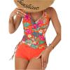 imageSOLY HUX Womens Beachwear Floral Print Tankini Bathing Suits Swim Tank Top with Boy Shorts Two Piece SwimsuitOrange Tropical