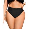 imageSOLY HUX Womens Plus Size Bow Back High Waisted Bikini Bottoms Panty SwimsuitBlack