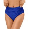 imageSOLY HUX Womens Ruched Bikini Bottoms Tummy Control Swimsuit BottomsPlain Royal Blue