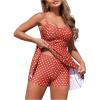 imageSOLY HUX Womens Tankini Swimsuits Polka Dots Twist Tummy Control Swim Dress with Shorts Two Piece Bathing SuitRed Polka Dots