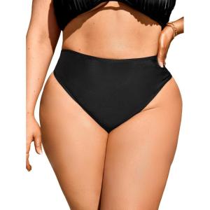 imageSOLY HUX Womens Plus Size Bow Back High Waisted Bikini Bottoms Panty SwimsuitBlack