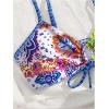 imageSOLY HUX Bathing Suit for Women Boho Paisley Print Tie Front Cut Out Swimsuit Two Piece Bikini SetsBlue Paisley