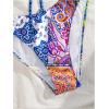 imageSOLY HUX Bathing Suit for Women Boho Paisley Print Tie Front Cut Out Swimsuit Two Piece Bikini SetsBlue Paisley
