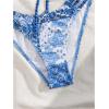 imageSOLY HUX Bathing Suit for Women Boho Paisley Print Tie Front Cut Out Swimsuit Two Piece Bikini SetsBlue Printed