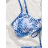 imageSOLY HUX Bathing Suit for Women Boho Paisley Print Tie Front Cut Out Swimsuit Two Piece Bikini SetsBlue Printed