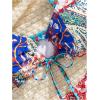 imageSOLY HUX Bathing Suit for Women Boho Paisley Print Tie Front Cut Out Swimsuit Two Piece Bikini SetsMulticoloured Print