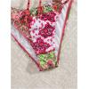 imageSOLY HUX Bathing Suit for Women Boho Paisley Print Tie Front Cut Out Swimsuit Two Piece Bikini SetsRed Printed