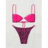 imageSOLY HUX Bathing Suit for Women Leopard Print Bikini Sets Two Piece SwimsuitMulti Leopard