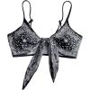 imageSOLY HUX Bikini Tops for Women Paisley Print Tie Front Swimsuit Bathing Suit TopsBlack and White Paisley