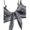 imageSOLY HUX Bikini Tops for Women Paisley Print Tie Front Swimsuit Bathing Suit TopsBlack and White Paisley