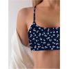 imageSOLY HUX Womens 2 Piece Bathing Suit Floral Print High Waisted Scoop Neck Cute Bikini Set BeachwearDark Blue Floral
