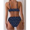 imageSOLY HUX Womens 2 Piece Bathing Suit Floral Print High Waisted Scoop Neck Cute Bikini Set BeachwearDark Blue Floral