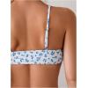 imageSOLY HUX Womens 2 Piece Bathing Suit Floral Print High Waisted Scoop Neck Cute Bikini Set BeachwearWhite Floral